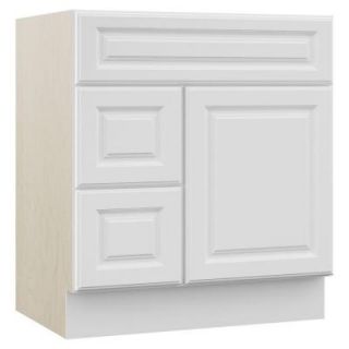MasterBath Cambridge 30 in. W x 21.5 in. D x 33.5 in. H Vanity Cabinet Only with Drawers on Left in White EBL30 CWHT