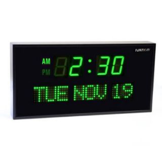 Ivation Big Digital Green LED Clock with Day and Date  Shelf or Wall Mount (22 inch)