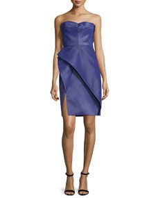 J. Mendel Bustier Structured Skirt Dress, Violet