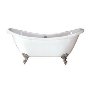 Barclay ATDSN69I WH BN Merrick White/Brushed Nickel  Clawfoot Tubs Tubs & Whirlpools