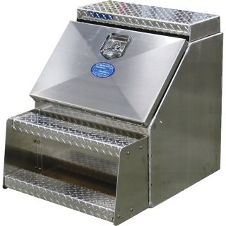 American Truckboxes Aluminum Heavy-Duty Step Truck Box — Smooth/Diamond Plate, 18in.W x 20in.D x 24in.H  Step Boxes