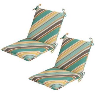 Hampton Bay Redmond Stripe Mid Back Outdoor Dining Chair Cushion (2 Pack) 7410 02238700