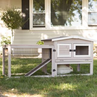 Boomer & George Bungalow Rabbit Hutch with Run   Rabbit Cages
