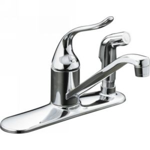 Kohler Faucet K 15173 F CP Coralais Polished Chrome  One Handle with Sidespray Kitchen Faucets