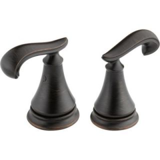 Delta Pair of Cassidy French Curve Metal Lever Handles for Bathroom Faucet in Venetian Bronze H298RB
