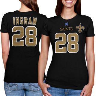 New Orleans Saints Mark Ingram #28 Ladies Fair Catch IV Player T Shirt   Black