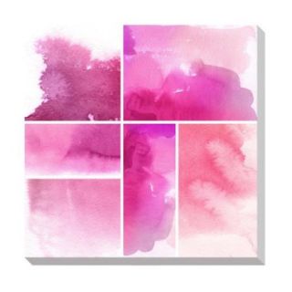 Pink Watercolor Squares Oversized Gallery Wrapped Canvas