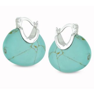 by Miadora Sterling Silver Turquoise Hoop Earrings