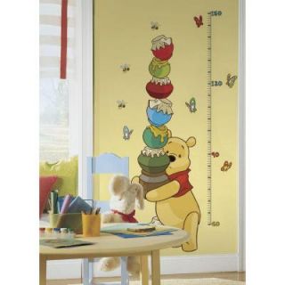 RoomMates 5 in. x 19 in. Winnie the Pooh   Pooh and Friends Peel and Stick Metric Growth Chart Wall Decals INT1501GC