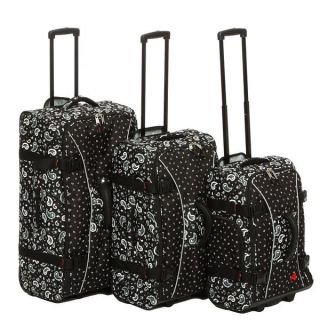 Athalon Black Bandana 3 piece Hybrid Luggage / Duffel Bag Set
