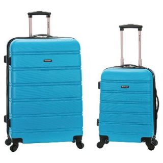 Rockland Luggage Melbourne Expandable ABS Spinner Set Turquoise
