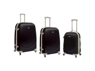 Travelers Club Luggage PR 65003 001 Barnet Collection  3 Piece Expandable ABS Set with 360 Degree 4 Wheel System in Black
