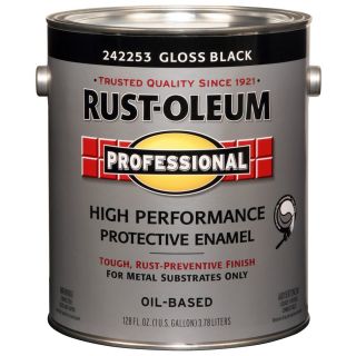 Rust Oleum Professional Black/Gloss Enamel Interior/Exterior Paint (Actual Net Contents 128 fl oz)