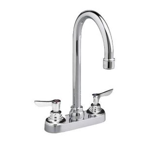 American Standard 7502.140.002 Monterrey 1 5 GPM Double Lever Handle Centerset Gooseneck Bathroom Faucet in Polished Chrome with Grid Drain
