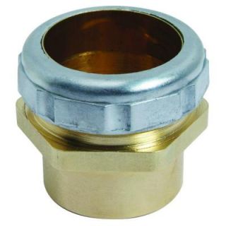 BrassCraft 1 1/4 in. O.D. Compression x 1 1/4 in. O.D. Male Sweat Brass Waste Connector with Die Cast Nut in Rough Finish 202A