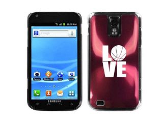 Rose Red Samsung Galaxy S II T989 T mobile Aluminum Plated Hard Back Case Cover J338 Love Basketball