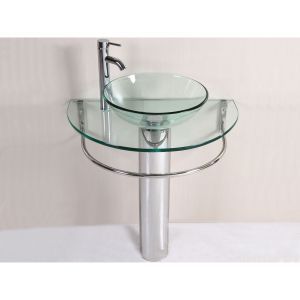 Kokols WF 01 Universal Polished Chrome  Pedestals Single Bowl Bathroom Sinks