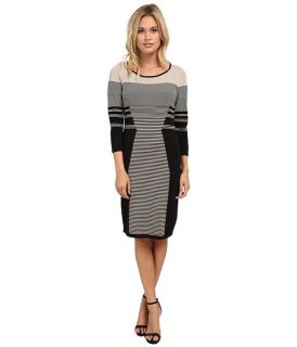 Calvin Klein Long Sleeve Mixed Stripe Sweater Dress