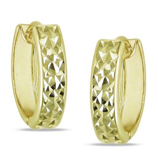 Miadora 10k Yellow Gold Diamond Cut Hoop Earrings   15002367