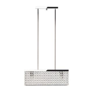 Globe Electric 2 Light Chrome Linear Hanging Pendant with Caged Crystal Shade 65149