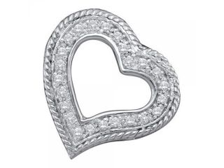 10k White Gold 0.18 CTW Diamond Heart Pendant   2.61 gram    #556 39538