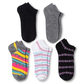Womens Low Cut Socks 5pk Geometric Stripes 4 10   Xhilaration