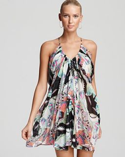 Mara Hoffman Lotus Print Drape Chiffon Dress